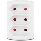 Stopcontact Splitter 3680W - 3 Stopcontacten Mat Wit | LED T, Doe-het-zelf en Bouw, Elektriciteit en Kabels, Verzenden, Nieuw