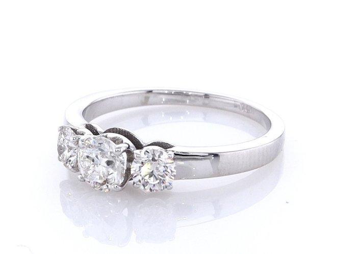 Zonder minimumprijs - Ring - 14 karaat Witgoud - 0.77ct. tw., Bijoux, Sacs & Beauté, Bagues