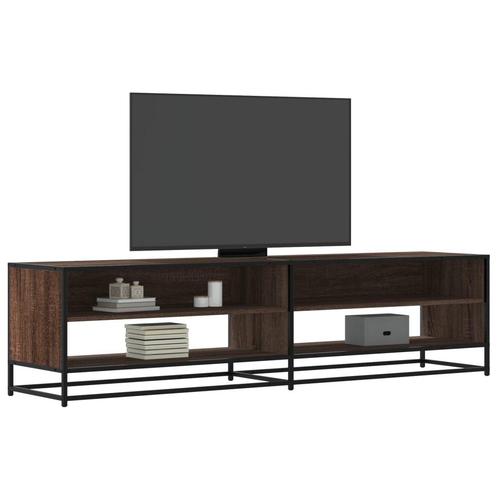 vidaXL Tv-meubel 180,5x40x46 cm bewerkt hout bruin, Huis en Inrichting, Kasten |Televisiemeubels, Nieuw, Verzenden