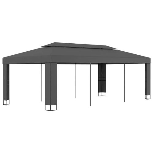 vidaXL Prieel met dubbel dak 3x6 m antraciet, Tuin en Terras, Partytenten, Nieuw, Verzenden