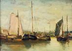 Paul Jean CL (1819-1900) - Bateaux à voiles au port