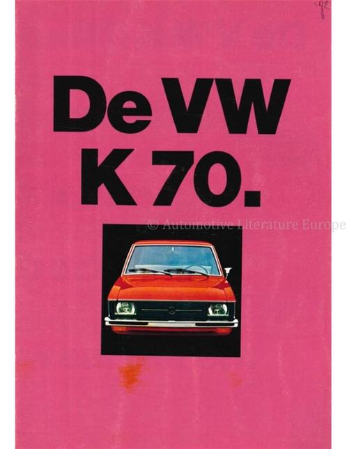1971 VOLKSWAGEN K70 BROCHURE NEDERLANDS, Boeken, Auto's | Folders en Tijdschriften