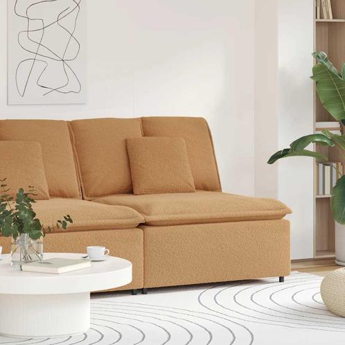 vidaXL Modulaire bank middenmodule met kussens 100 cm beige, Huis en Inrichting, Zetels | Voetbanken en poefs, Nieuw, Verzenden