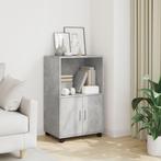 vidaXL Rolkast 55x40x91 cm bewerkt hout betongrijs, Huis en Inrichting, Kasten | Dressoirs, Verzenden, Nieuw