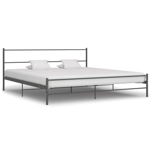 vidaXL Bedframe metaal grijs 200x200 cm, Huis en Inrichting, Slaapkamer | Bedden, Nieuw, Verzenden