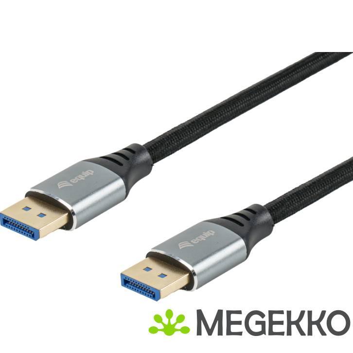 Equip 119281 DisplayPort kabel 1 m Zwart, Zilver, Computers en Software, Overige Computers en Software, Nieuw, Verzenden