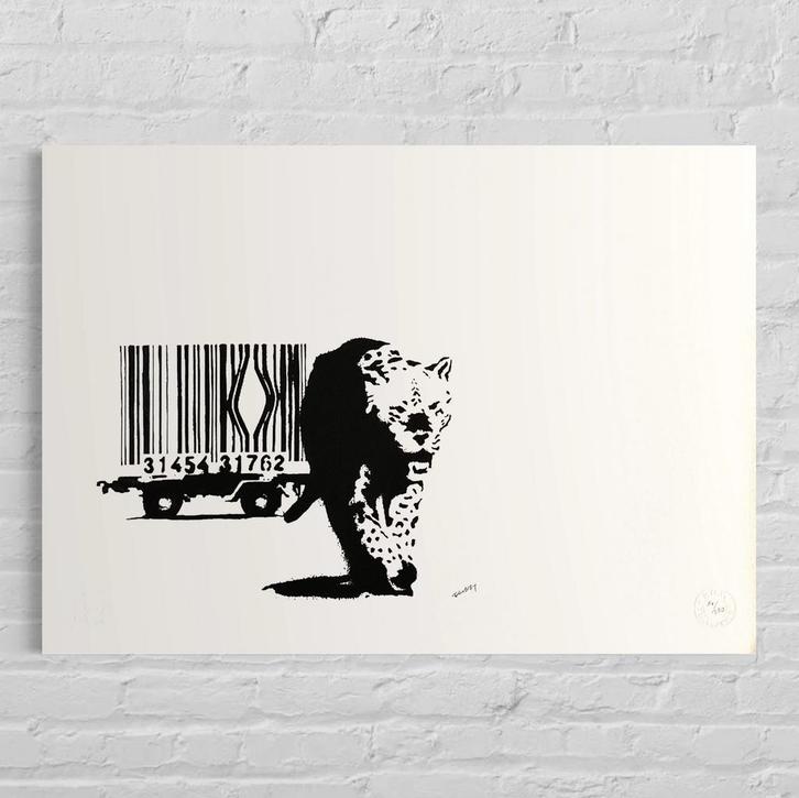 Genummerde editie Banksy barcode, Antiek en Kunst, Kunst | Litho's en Zeefdrukken, Verzenden