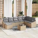 vidaXL 9-delige eetset voor in de tuin met kussens - zwart, Verzenden, Nieuw