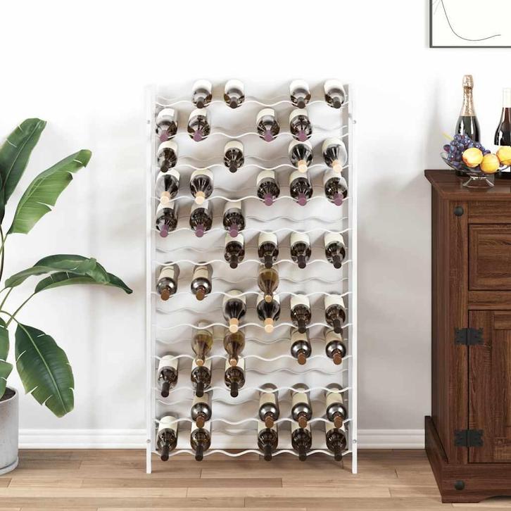 vidaXL Wijnrek voor 72 flessen metaal wit, Huis en Inrichting, Woonaccessoires | Wijnrekken, Nieuw, Verzenden
