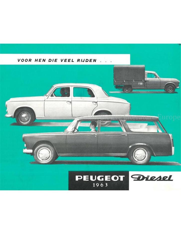 1963 PEUGEOT 403 | 404 DIESEL BROCHURE NEDERLANDS, Boeken, Auto's | Folders en Tijdschriften