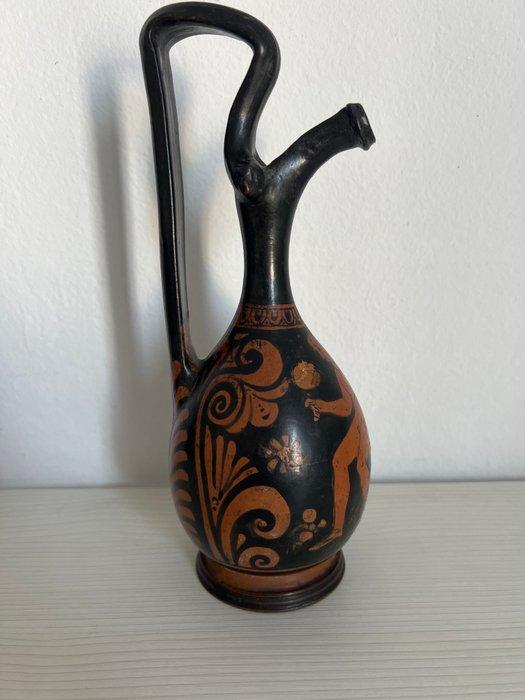 Oud-Grieks, Magna Graecia Keramiek Epichysis - 23.5 cm, Verzamelen, Mineralen en Fossielen