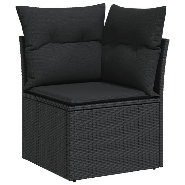 Tuinhoekbank Zwart Rattan | Retour Deal | -40%, Tuin en Terras, Tuinbanken, Nieuw, Rotan, Verzenden