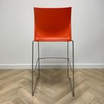 kunststof barkruk zithoogte 80 cm, oranje - chroom, Huis en Inrichting, Barkrukken, Gebruikt