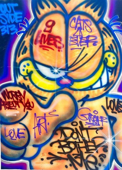 Outside313 - Garfield - Don’t bother me, Antiek en Kunst, Kunst | Schilderijen | Modern