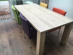 Set van 4 leren kuip eetkamerstoelen - met wieltjes -, Huis en Inrichting, Stoelen, Overige kleuren, Nieuw, Leer, Ophalen of Verzenden