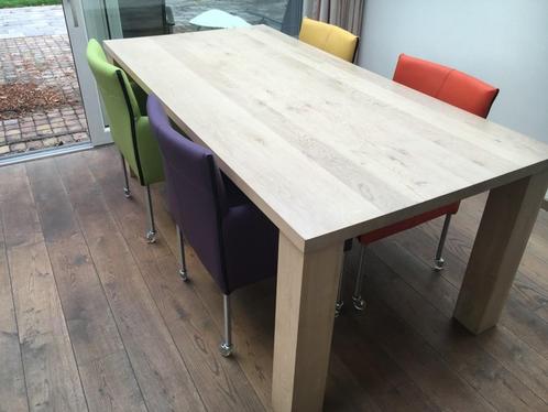 Set van 4 leren kuip eetkamerstoelen - met wieltjes -, Huis en Inrichting, Stoelen, Overige kleuren, Nieuw, Leer, Ophalen of Verzenden