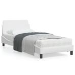 vidaXL Cadre de lit avec tête de lit Blanc 90x200 cm, Neuf, Verzenden