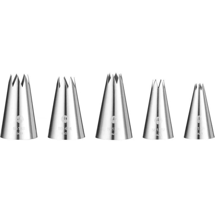Spuitmondjes | RVS | 5-delig | Gekarteld | Ø6/8/10/12/14mm, Zakelijke goederen, Horeca | Keukenapparatuur, Nieuw in verpakking