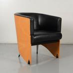 Lande Pencil design fauteuil, zwart leder, Maison & Meubles, Chaises, Ophalen of Verzenden