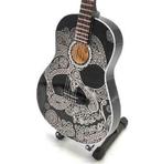 Miniatuur Sugar Skull gitaar met gratis standaard, Verzenden, Nieuw, Pop, Beeldje of Miniatuur