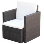 vidaXL Tuinstoel met kussens poly rattan bruin, Tuin en Terras, Tuinstoelen, Verzenden, Nieuw