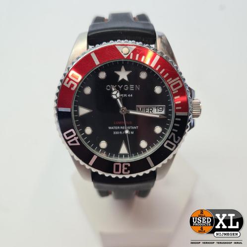 Oxygen Diver 44 Heren Horloge Zwart/Rood/Zilver 47 mm | N..., Handtassen en Accessoires, Horloges | Heren, Nieuw, Ophalen of Verzenden