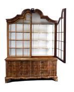 Vitrinekast - notenhout en eiken, Antiek en Kunst