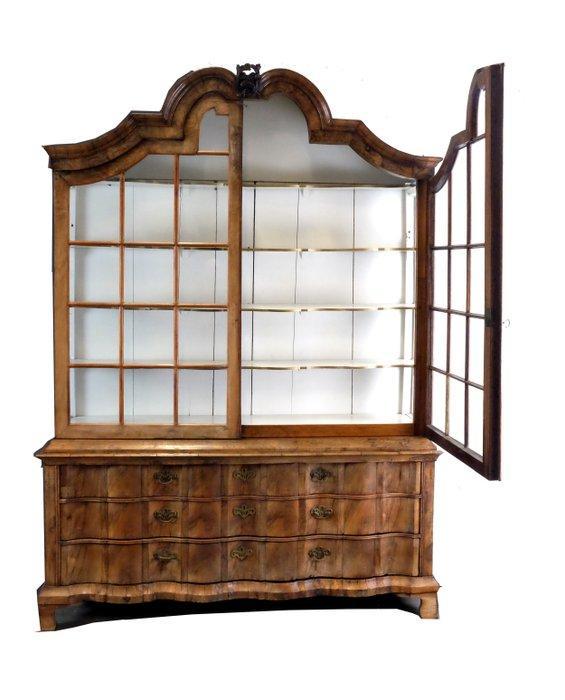 Vitrinekast - notenhout en eiken, Antiek en Kunst, Antiek | Overige Antiek