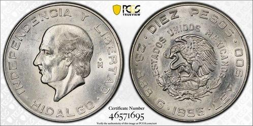 Mexique. 10 Pesos 1956 - PCGS MS64, Postzegels en Munten, Munten | Europa | Niet-Euromunten