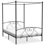 vidaXL Cadre de lit à baldaquin Noir Métal 140 x 200 cm