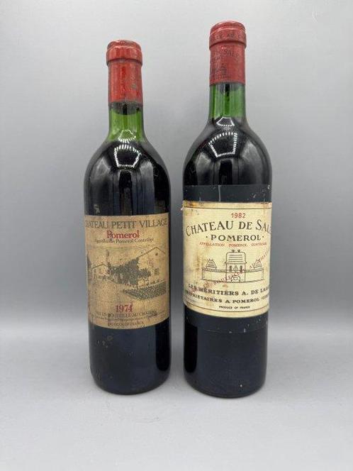1974 Château Petit Village & 1982 Château de Sales - Pomerol, Verzamelen, Wijnen