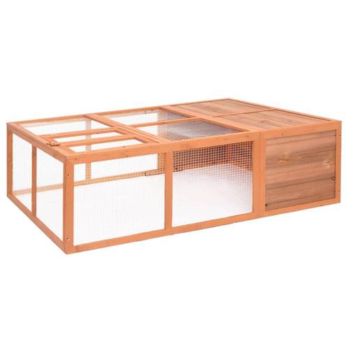 vidaXL Dierenhok voor buiten 150x100x50 cm massief vurenhout, Dieren en Toebehoren, Knaagdieren en Konijnen | Hokken en Kooien