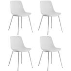 tectake Kunststofstoelen Mave, ergonomisch, 120 kg - wit/chr, Huis en Inrichting, Verzenden, Nieuw