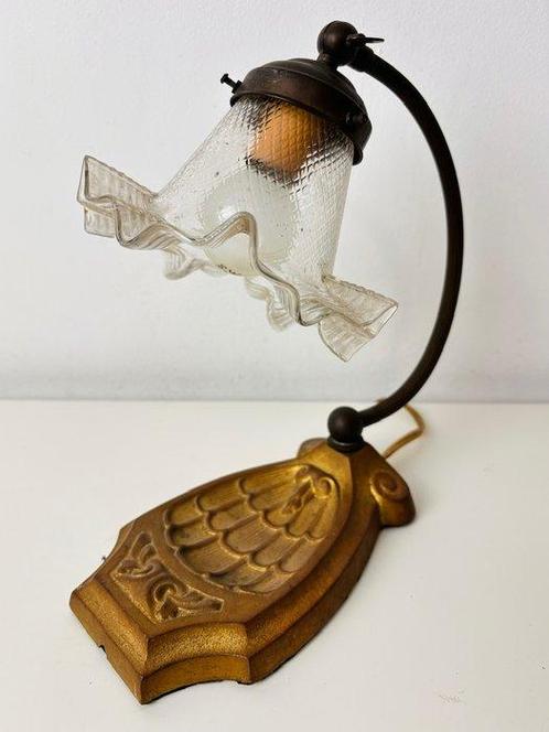 Lampe de table - Lampe de table Art nouveau - Bronze, Plaqué, Antiek en Kunst, Curiosa en Brocante