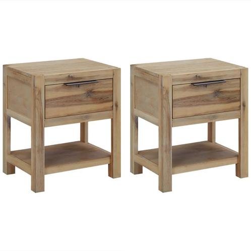 vidaXL Nachtkastjes met lades 2 st 40x30x48 cm massief, Huis en Inrichting, Slaapkamer | Nachtkastjes, Nieuw, Verzenden