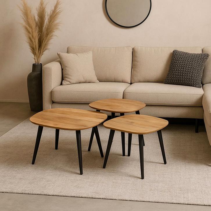 Salontafel Mangohout Luka Small, Huis en Inrichting, Tafels | Salontafels, Nieuw, Overige houtsoorten, Overige vormen, Verzenden