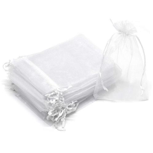 Fako Bijoux® - Organza Zakjes - 9x12cm - Wit - 20 Stuks, Divers, Emballage cadeau, Envoi