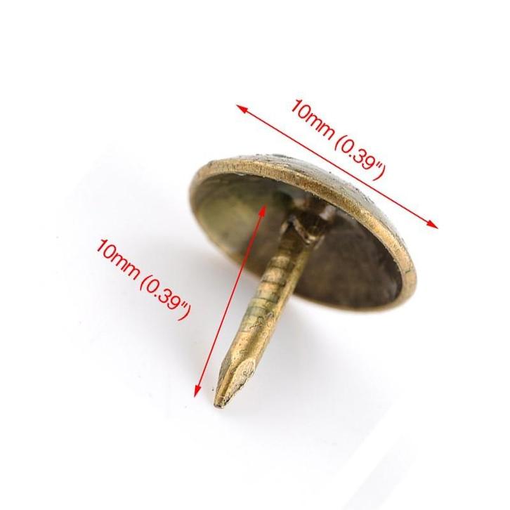 Set van 300 punaises klassiek (meubelspijkers), brons, 10x1, Doe-het-zelf en Bouw, Gereedschap | Overige machines, Nieuw, Verzenden