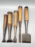 5x Vintage Japanese Chisel  NOMI Carpentry Tool -