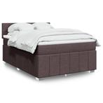 vidaXL Boxspring met matras stof donkerbruin 160x200 cm, Verzenden, Nieuw