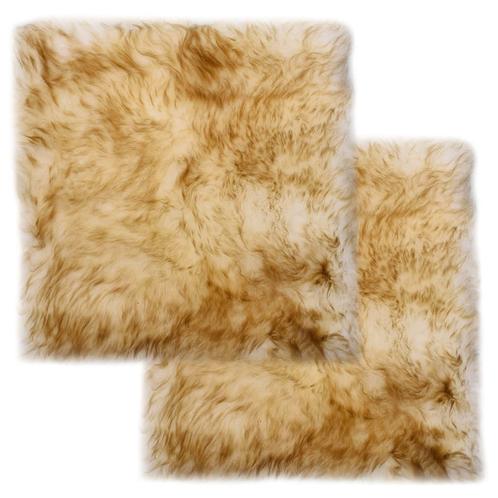 vidaXL Stoelkussens 2 st 40x40 cm echt schapenvacht, Huis en Inrichting, Woonaccessoires | Kussens, Nieuw, Verzenden