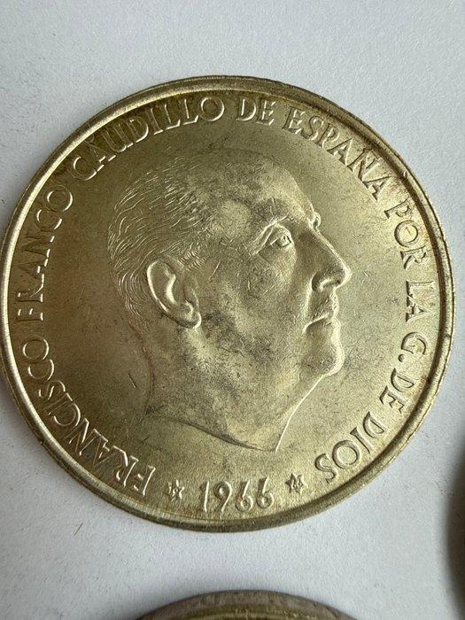 Spanje. Francisco Franco. 100 Pesetas 1966*66 (Lote de 3, Postzegels en Munten, Munten | Europa | Niet-Euromunten