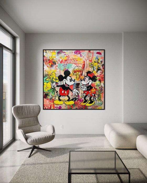 CASPA - Mickey and Minnie Mouse Love Jean-Michel Basquiat, Antiek en Kunst, Kunst | Schilderijen | Modern