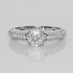 Bague - 18 carats Or blanc, Diamants total 1,34 ct E VS2 -, Handtassen en Accessoires, Ringen, Nieuw