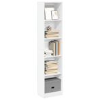 vidaXL Boekenkast 40x24x176 cm bewerkt hout wit, Huis en Inrichting, Kasten | Boekenkasten, Verzenden, Nieuw
