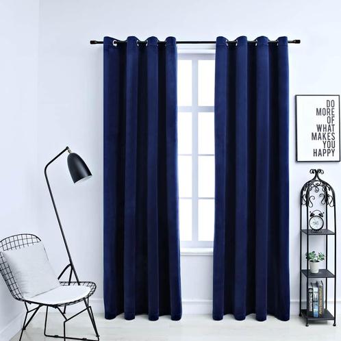 vidaXL Gordijn verduisterend met ringen 2 st 140x245 cm, Huis en Inrichting, Stoffering | Gordijnen en Lamellen, Nieuw, Verzenden