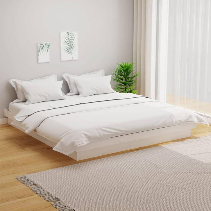 vidaXL Bedframe massief hout wit 180x200 cm, Huis en Inrichting, Slaapkamer | Bedden, Nieuw, Verzenden
