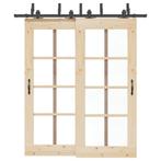 vidaXL Doos met onderdelen voor schuifdeur 200 cm staal, Doe-het-zelf en Bouw, Hang- en Sluitwerk, Verzenden, Nieuw