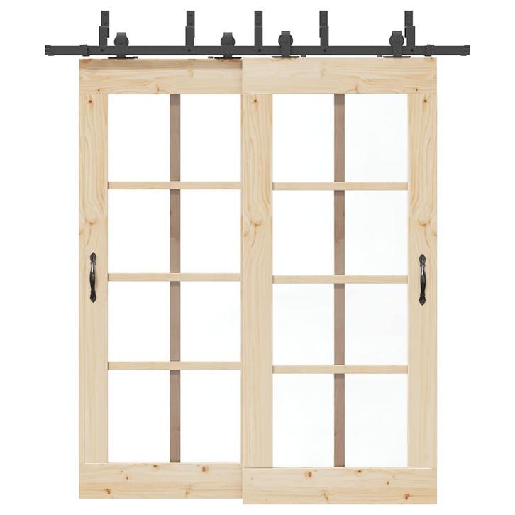 vidaXL Doos met onderdelen voor schuifdeur 200 cm staal, Doe-het-zelf en Bouw, Hang- en Sluitwerk, Nieuw, Verzenden