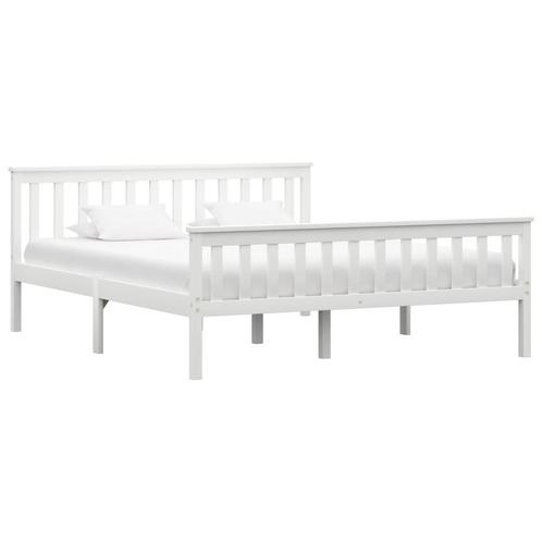 vidaXL Bedframe massief grenenhout wit 160x200 cm, Huis en Inrichting, Slaapkamer | Bedden, Nieuw, Verzenden